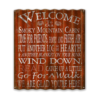 Welcome to the Cabin Corrugated Sign
