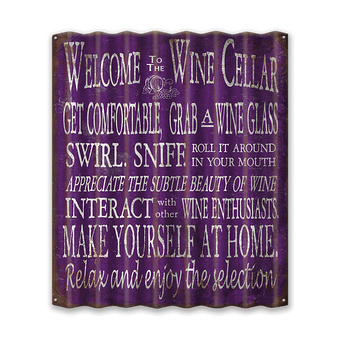 Welcome to the Wine Cellar Corrugated Sign