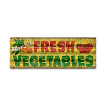 Fresh Vegetables Corrugated Sign