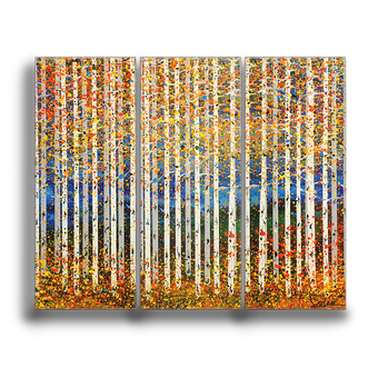 Fall Aspen Trees 3-Panel Box Art