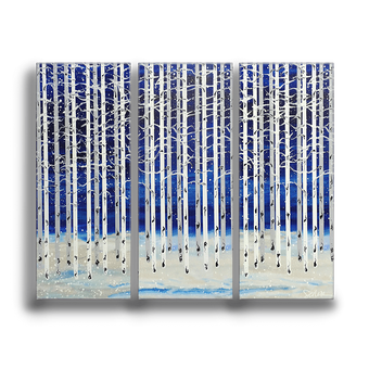 Winter Aspen Trees 3-Panel Box Art