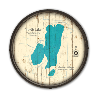 North Lake Wisconsin Barrel End Map
