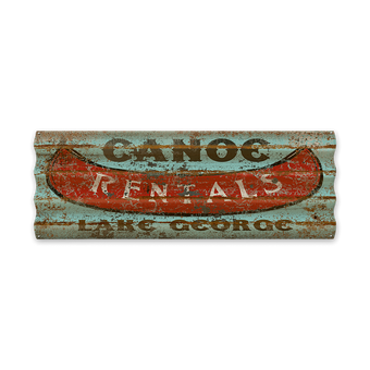 Canoe Rentals Corrugated Sign