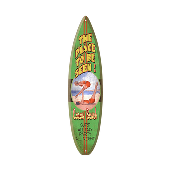Beach Yoga - Surfboard Wooden Sign