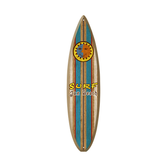 Vintage Stripes and Sun - Surfboard Wooden Sign