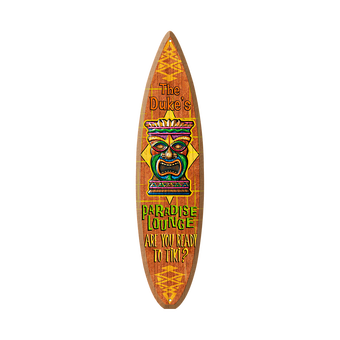 Paradise Lounge Tiki Surfboard