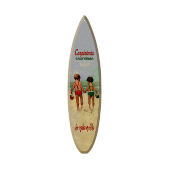 Children Beach Time - Surfboard Wooden Sign