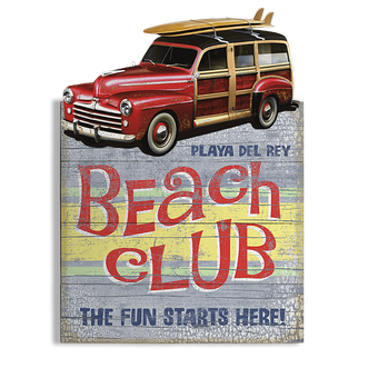 Beach Club Woody Sign (2 pc.)