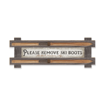 Framed Please Remove Ski Boots Sign