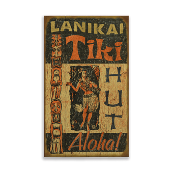 Aloha Tiki Hut Vintage Sign