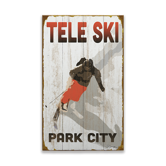 Tele Skier Sign
