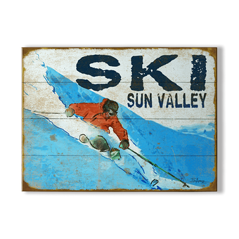 Vintage-Style Skier Sign
