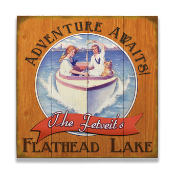 Adventure Awaits Boating Sign