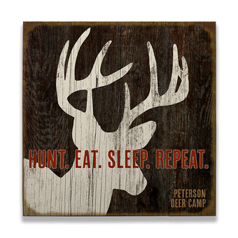 Hunt Eat Sleep Repeat Vintage Sign