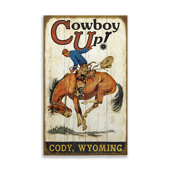Cowboy Up! Bronc Sign