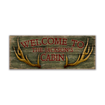 Welcome to the Cabin (Antler) Sign