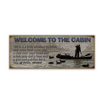 Welcome To The Cabin Duck Hunting Sign