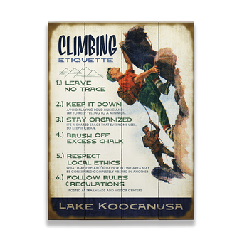 Climbing Etiquette Vintage Sign