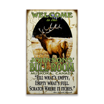 Welcome to the Bull Room Sign