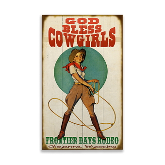 God Bless Cowgirls Sign