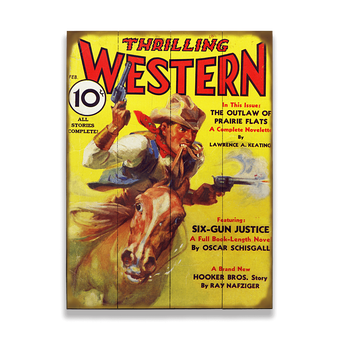 Thrilling Western Pulp Fiction Series Sign