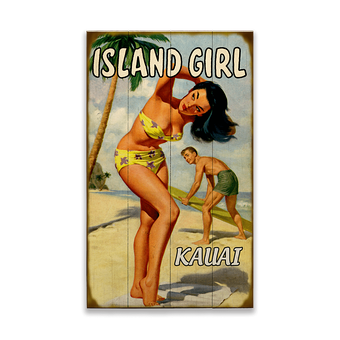 Bikini-Clad Island Girl Sign