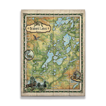 Brainerd Lakes, Minnesota Vintage Map
