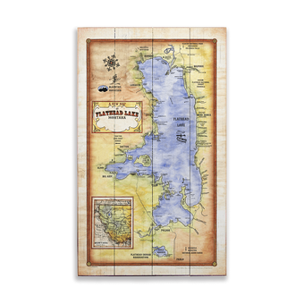 Historic Flathead Lake Vintage Map Version 1
