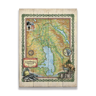 Historic Flathead Valley Montana Vintage Map