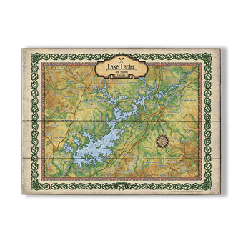 Historic Lake Lanier Georgia Vintage Map