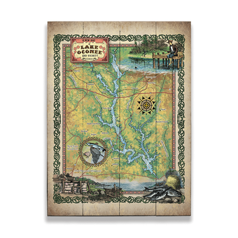 Historic Lake Oconee Georgia Vintage Map