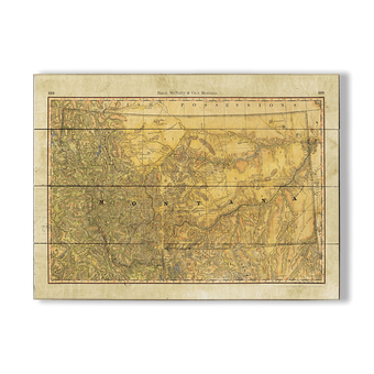 Historic Vintage Map of Montana Wagon Roads