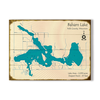 Balsam Lake Wisconsin Map Sign
