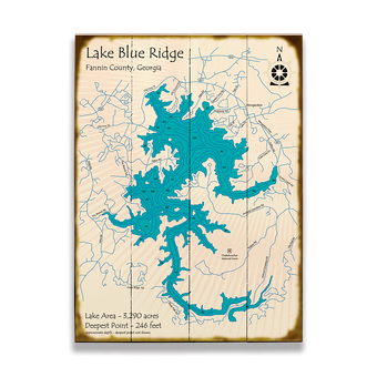 Blue Ridge Lake Georgia Map Sign