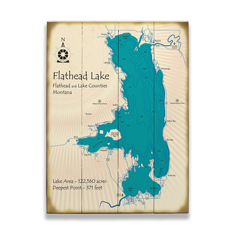 Flathead Lake Montana Map Sign