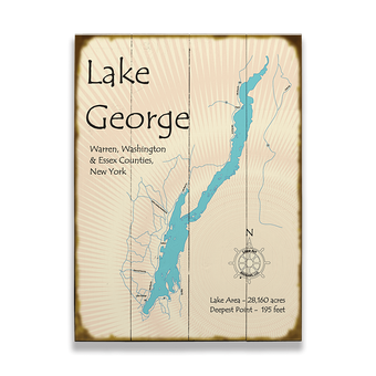 Lake George New York Map Sign