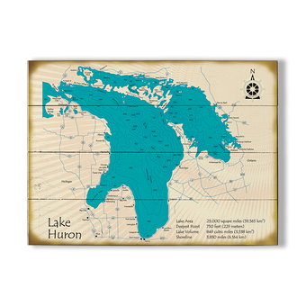 Lake Huron Map Sign