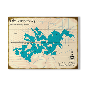 Lake Minnetonka Minnesota Map Sign