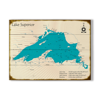 Lake Superior Map Sign