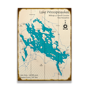 Lake Winnipesaukee Map Sign