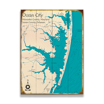 Ocean City Maryland Map Sign