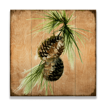 Pine Cone 2 on Wood