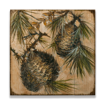 Pine Cone 4 on Wood