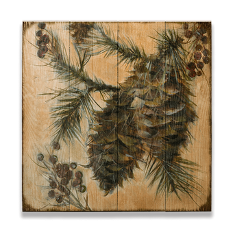 Pine Cone 5 on Wood