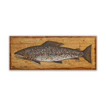 Brown Trout Metal and Wood - Sign