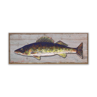 Walleye Fish Metal and Wood - Sign