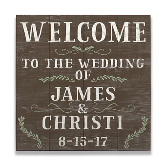 Welcome to the Wedding - Chalk Rustic Wood Sign