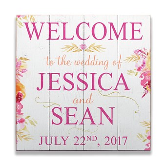 Welcome to the Wedding - Watercolor Garden Wood Sign