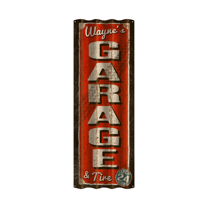 Garage and Tire Corrugated Sign - Garage and Tire Corrugated Sign