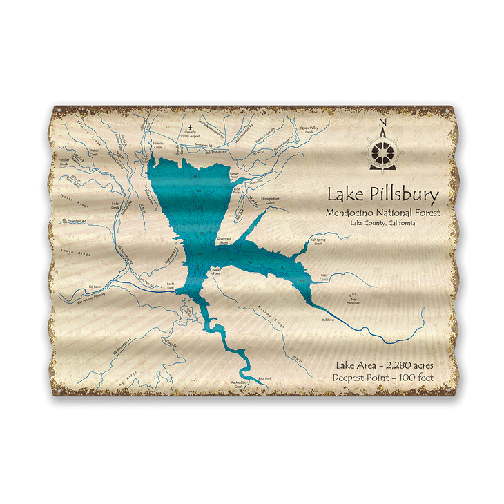 Lake Pillsbury California Corrugated - Lake Pillsbury California